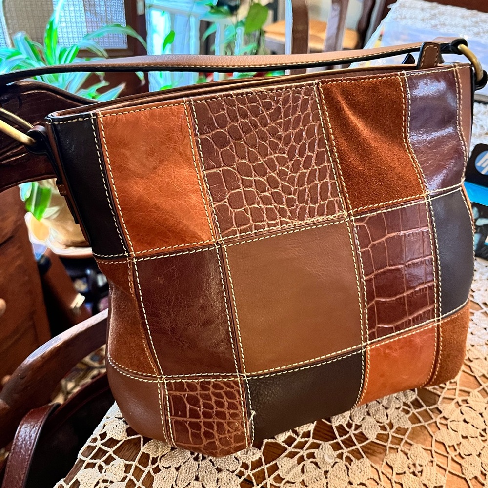 Wilson Leather Patchwork Shoulder Handbag Purse